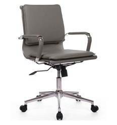 Riva Chair Hugo 6003-2SE серое, хром, экокожа