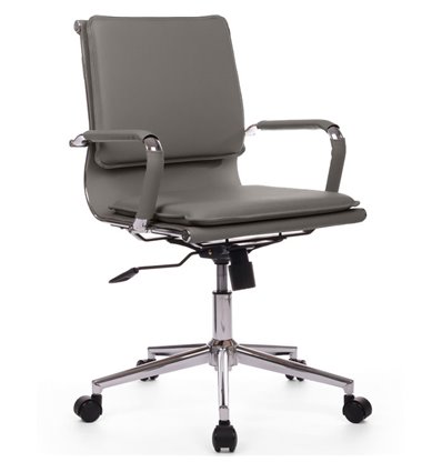 Riva Chair Hugo 6003-2SE серое, хром, экокожа