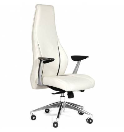 Кресло CHAIRMAN Jazzz/white для руководителя, кожа, цвет белый