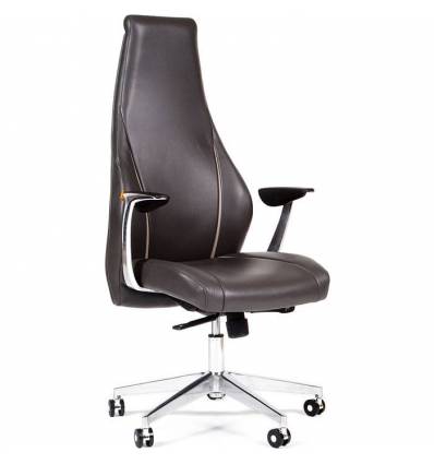 Кресло CHAIRMAN Jazzz/grey для руководителя, кожа, цвет серый