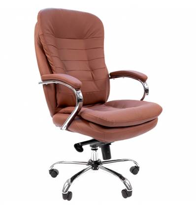Кресло CHAIRMAN 795/brown для руководителя, кожа, цвет коричневый