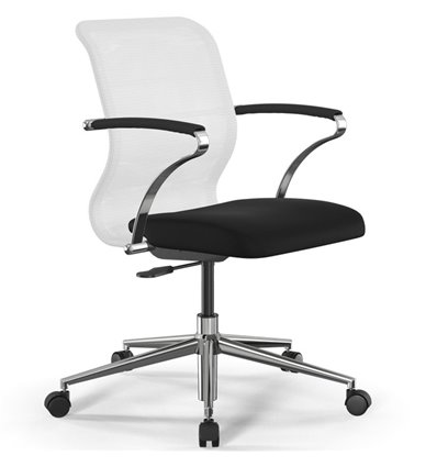 ErgoLife Sit 8 M4-8 (B23) - X2+UMF(X1) белый/черный, хром, с подлокотниками