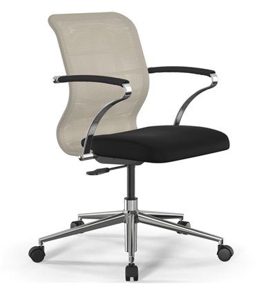 ErgoLife Sit 8 M4-8 (B23) - X2+UMF(X1) светло-бежевый/черный, хром, с подлокотниками
