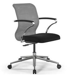 Офисное кресло ErgoLife Sit 8 M4-8 (B23) - X2+UMF(X1) серый/черный, хром, с подлокотниками фото 1