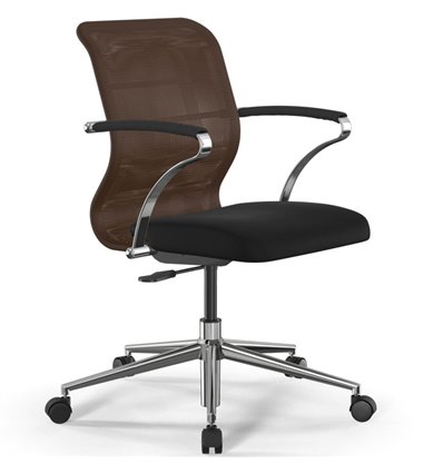 ErgoLife Sit 8 M4-8 (B23) - X2+UMF(X1) темно-коричневый/черный, хром, с подлокотниками