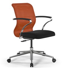 ErgoLife Sit 8 M4-8 (B23) - X2+UMF(X1) оранжевый/черный, хром, с подлокотниками