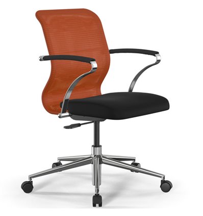 ErgoLife Sit 8 M4-8 (B23) - X2+UMF(X1) оранжевый/черный, хром, с подлокотниками