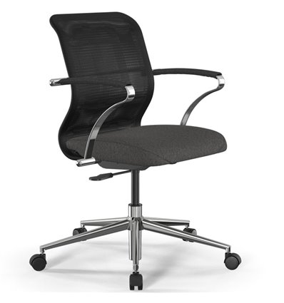 ErgoLife Sit 8 M4-9 (B23) - X2+Bahama черный/темно-серый, хром, с подлокотниками