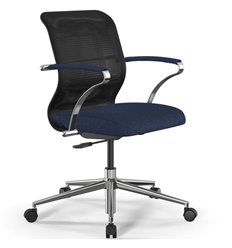 ErgoLife Sit 8 M4-9 (B23) - X2+Bahama черный/синий, хром, с подлокотниками
