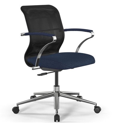ErgoLife Sit 8 M4-9 (B23) - X2+Bahama черный/синий, хром, с подлокотниками