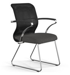 ErgoLife Sit 8 M4-9 (F54) - X2+Bahama черный/темно-серый, основание хром, с подлокотниками
