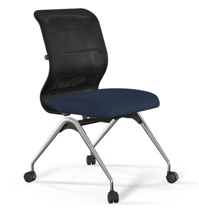 ErgoLife Sit 8 M4-9 (F53) - X2+Bahama черный/синий, основание хром, без подлокотников