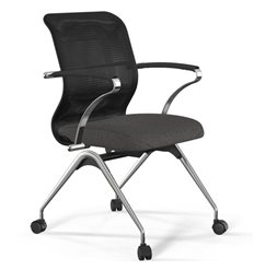 ErgoLife Sit 8 M4-9 (F53) - X2+Bahama черный/темно-серый, основание хром, с подлокотниками