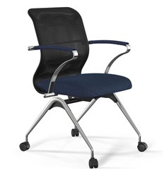 ErgoLife Sit 8 M4-9 (F53) - X2+Bahama черный/синий, основание хром, с подлокотниками