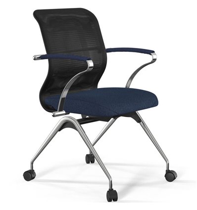 ErgoLife Sit 8 M4-9 (F53) - X2+Bahama черный/синий, основание хром, с подлокотниками