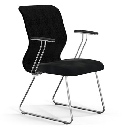 ErgoLife Sit 8 Mr4-4 (F54) - Vivaldi черный, основание хром, с подлокотниками