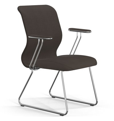 ErgoLife Sit 8 Mr4-4 (F54) - Vivaldi темно-коричневый, основание хром, с подлокотниками
