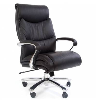 Кресло CHAIRMAN 401 для руководителя усиленное до 250 кг, кожа, цвет черный