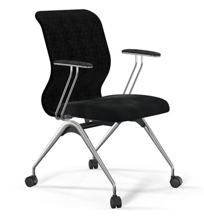 ErgoLife Sit 8 Mr4-4 (F53) - Vivaldi черный, основание хром, с подлокотниками