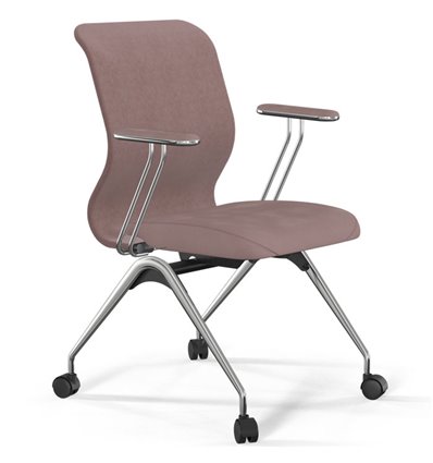 ErgoLife Sit 8 Mr4-4 (F53) - Vivaldi темно-розовый, основание хром, с подлокотниками