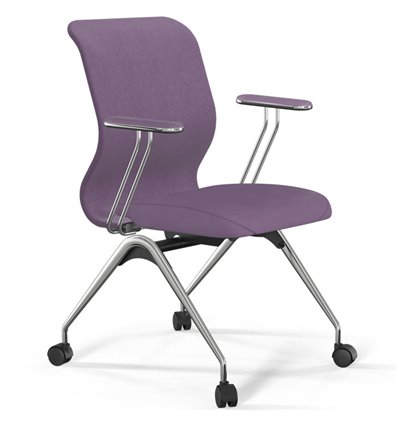 ErgoLife Sit 8 Mr4-4 (F53) - Vivaldi сиреневый, основание хром, с подлокотниками