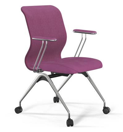 ErgoLife Sit 8 Mr4-4 (F53) - Vivaldi фуксия, основание хром, с подлокотниками