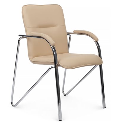 Riva Chair Самба SMB-01H Бежевый, с мягкими подлокотниками, Хром гальв.