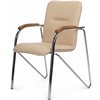 Riva Chair Самба SMB-02H Бежевый, с деревянными подлокотниками, Хром гальв. фото 8