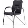 Riva Chair Самба SMB-03H Черный, с пластиковыми подлокотниками, Хром гальв. фото 8