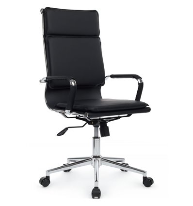 Riva Chair Hugo 6003-1SE черное, хром, экокожа
