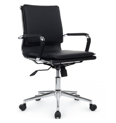 Riva Chair Hugo 6003-2SE черное, хром, экокожа