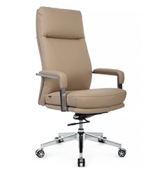 Офисное кресло Riva Chair Leon A916-1 Бежевый, хром, экокожа фото 1