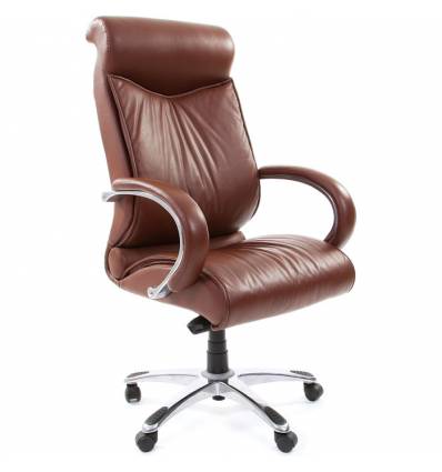 Кресло CHAIRMAN 420/brown для руководителя, кожа, цвет коричневый