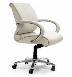 Кресло CHAIRMAN 444/white для руководителя, кожа, цвет белый