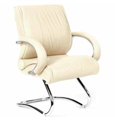 Кресло CHAIRMAN 445/beige для посетителя, кожа, цвет бежевый