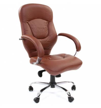 Кресло CHAIRMAN 430/brown для руководителя, кожа, цвет коричневый