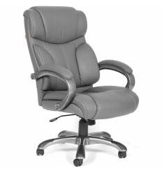 Кресло CHAIRMAN 435/grey для руководителя, кожа, цвет серый