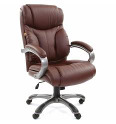 Кресло CHAIRMAN 435/brown для руководителя, кожа, цвет коричневый