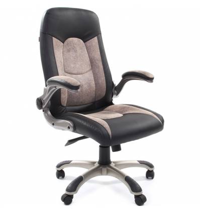 Кресло CHAIRMAN 439/grey для руководителя, микрофибра/экокожа, цвет серый/черный