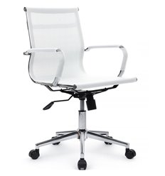 Кресло для руководителя Riva Chair Hugo 6001-2SE белое, хром, сетка фото 1