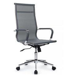 Кресло для руководителя Riva Chair Hugo 6001-1SЕ серое, хром, сетка фото 1