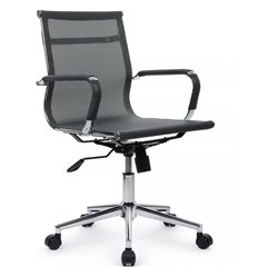 Кресло для руководителя Riva Chair Hugo 6001-2SE серое, хром, сетка фото 1