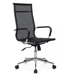 Кресло для руководителя Riva Chair Hugo 6001-1SЕ черное, хром, сетка фото 1