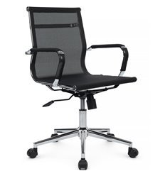 Кресло для руководителя Riva Chair Hugo 6001-2SE черное, хром, сетка фото 1