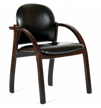 Кресло CHAIRMAN 659/black glossy для посетителя, экокожа матовая, цвет черный