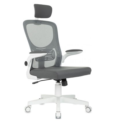 Бюрократ ASTER NH-W GREY, белый пластик, сетка/ткань, цвет серый