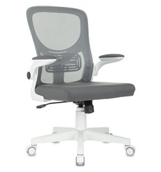 Бюрократ ASTER N-W GREY, белый пластик, сетка/ткань, цвет серый фото 1