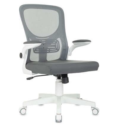 Бюрократ ASTER N-W GREY, белый пластик, сетка/ткань, цвет серый