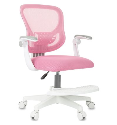 Бюрократ BUROKIDS 3 PINK, розовый сетка/ткань, белый пластик, подставка для ног