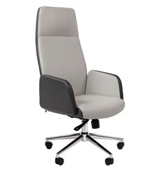 Кресло для руководителя CHAIRMAN 929 экопремиум серый/светло-серый фото 1